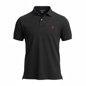 Black Polo with Red Logo